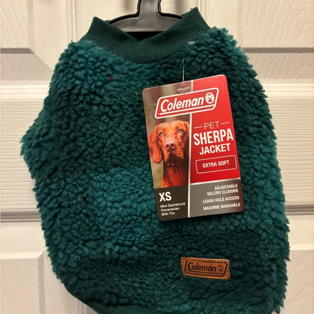 Coleman Green Pet Sherpa Fleece Jacket in Sizes XS, S, L BNWT